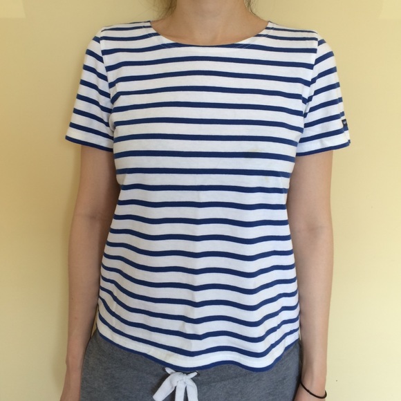 J. Crew Saint James Blue Strip T-Shirt