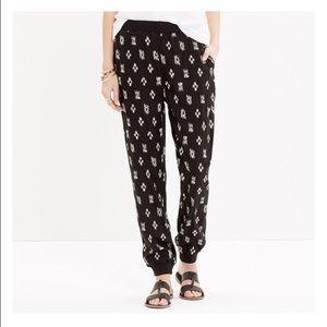 Madewell ikat track pants: black and white