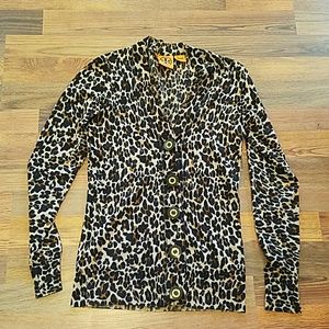 Tory Burch Wool Leopard Cardigan