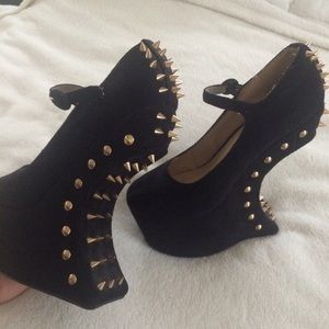 Spiked Heelless Platform Heels from Forever21