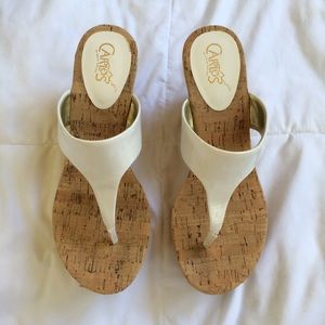 Carlos Santana White Sandal Wedges