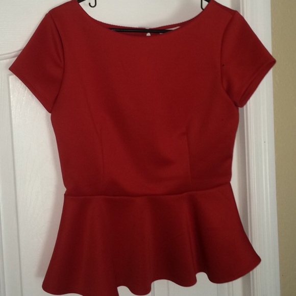 Red Peplum Top