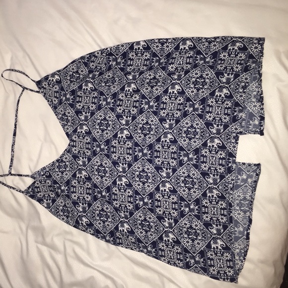 Blue/white tank top