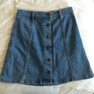 BDG Denim Button Skirt