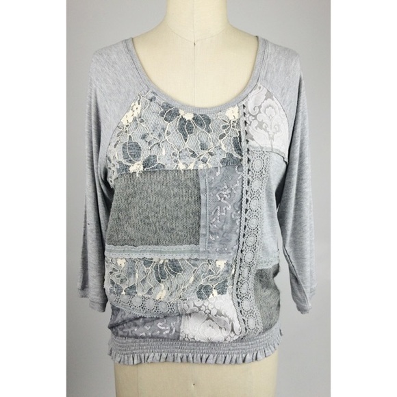 One September Anthropologie gray top sz small
