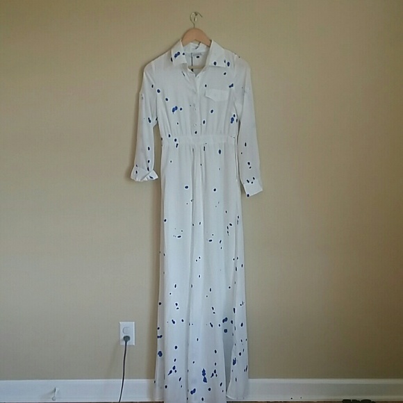 Blue Dot Maxi Dress