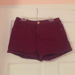 Burgundy shorts from refuge