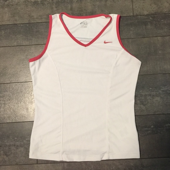 Nike Tops - Nike Dryfit white & coral workout tank size medium