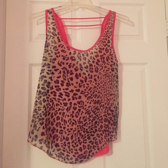 Pink leopard top