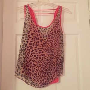 Pink leopard top