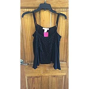 Black lace crop top