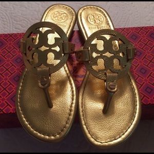Tory Burch Gold Miller Sandals