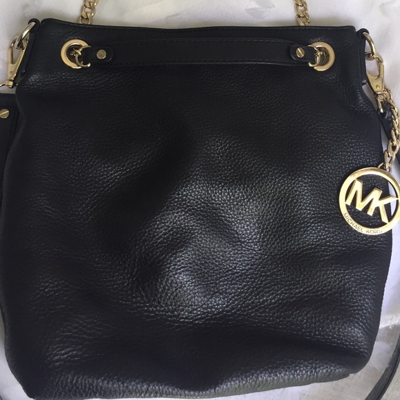 *SOLD* 
New Michael Kors Black Gold Chained Purse - Picture 2 of 4