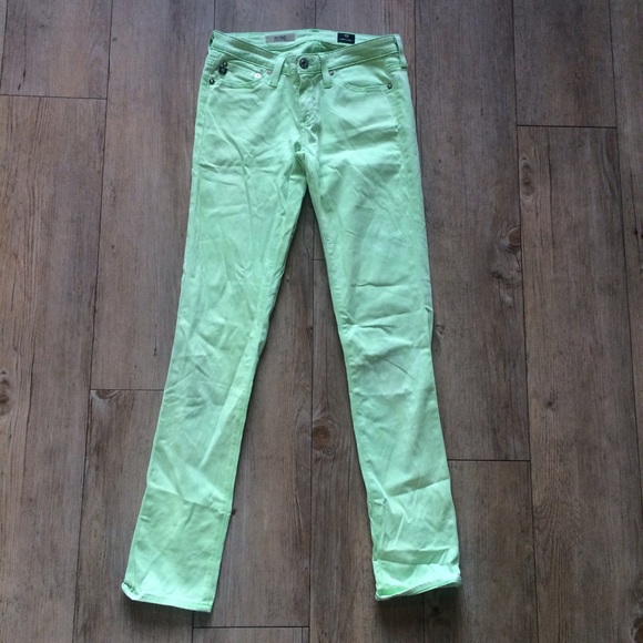 AG Adriano Goldschmied Denim - AG Adriano Goldschmeid Lime Green skinny Jeans