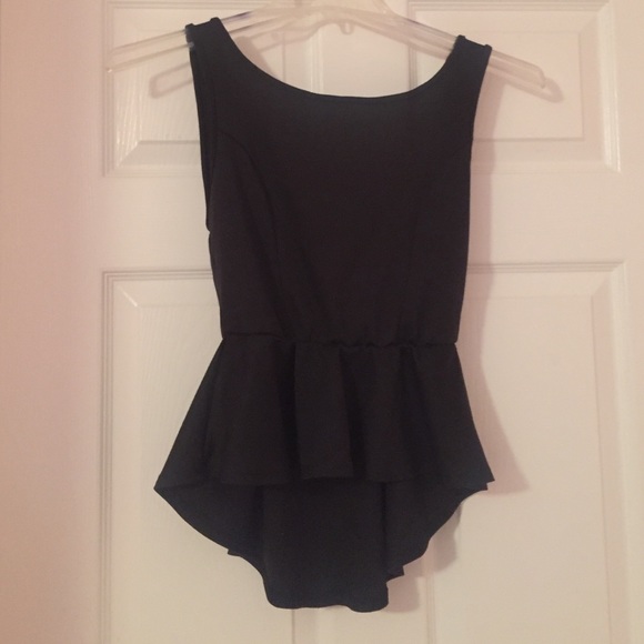 Peplum black top
