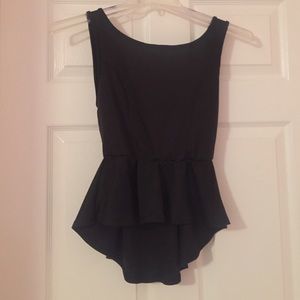 Peplum black top