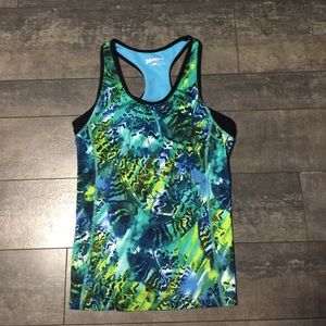 Xersion blue/green/yellow workout tank size small