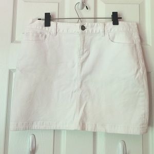 White Denim Skirt