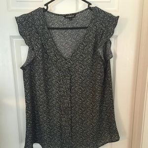 Express black and white blouse