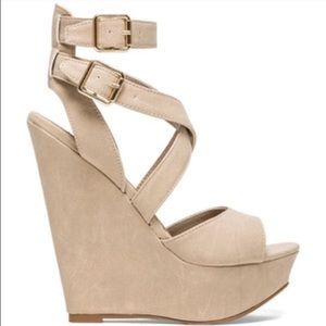 Nude Steve Madden Wedges