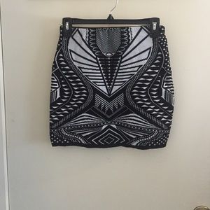 Black and White Mini Skirt