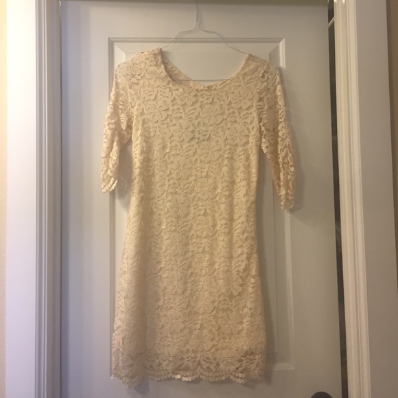 Cream lace Maude dress with cute back cutout - Picture 1 of 3