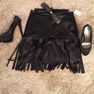 Charlotte ruse medium leather skirt