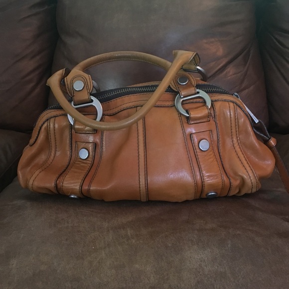 RARE! Fossil Fifty Four Brown Leather Handbag