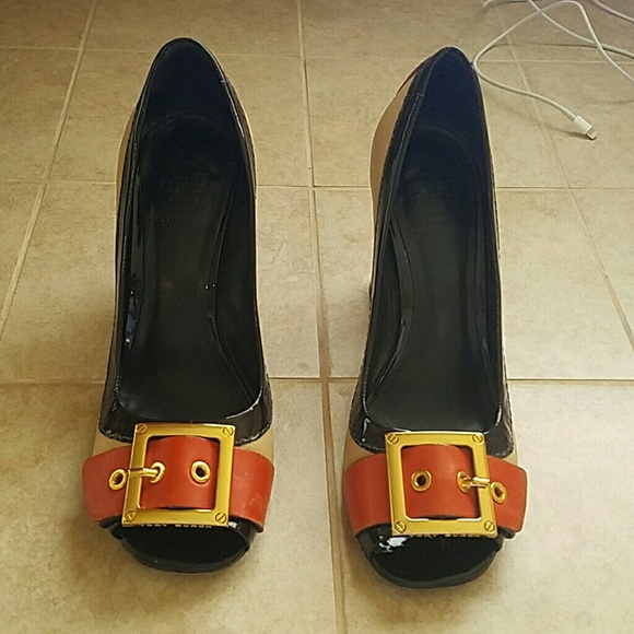 Tory Burch Peep Toe Chunky Heels