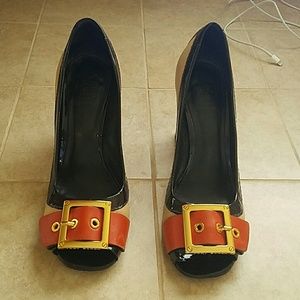 Tory Burch Peep Toe Chunky Heels