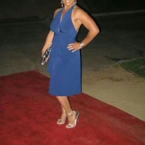 Halter tie waist dress