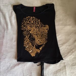 Black and gold top