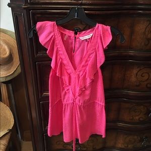 Rebecca Taylor pink silk blouse