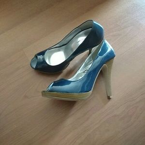 Navy Patent Heels