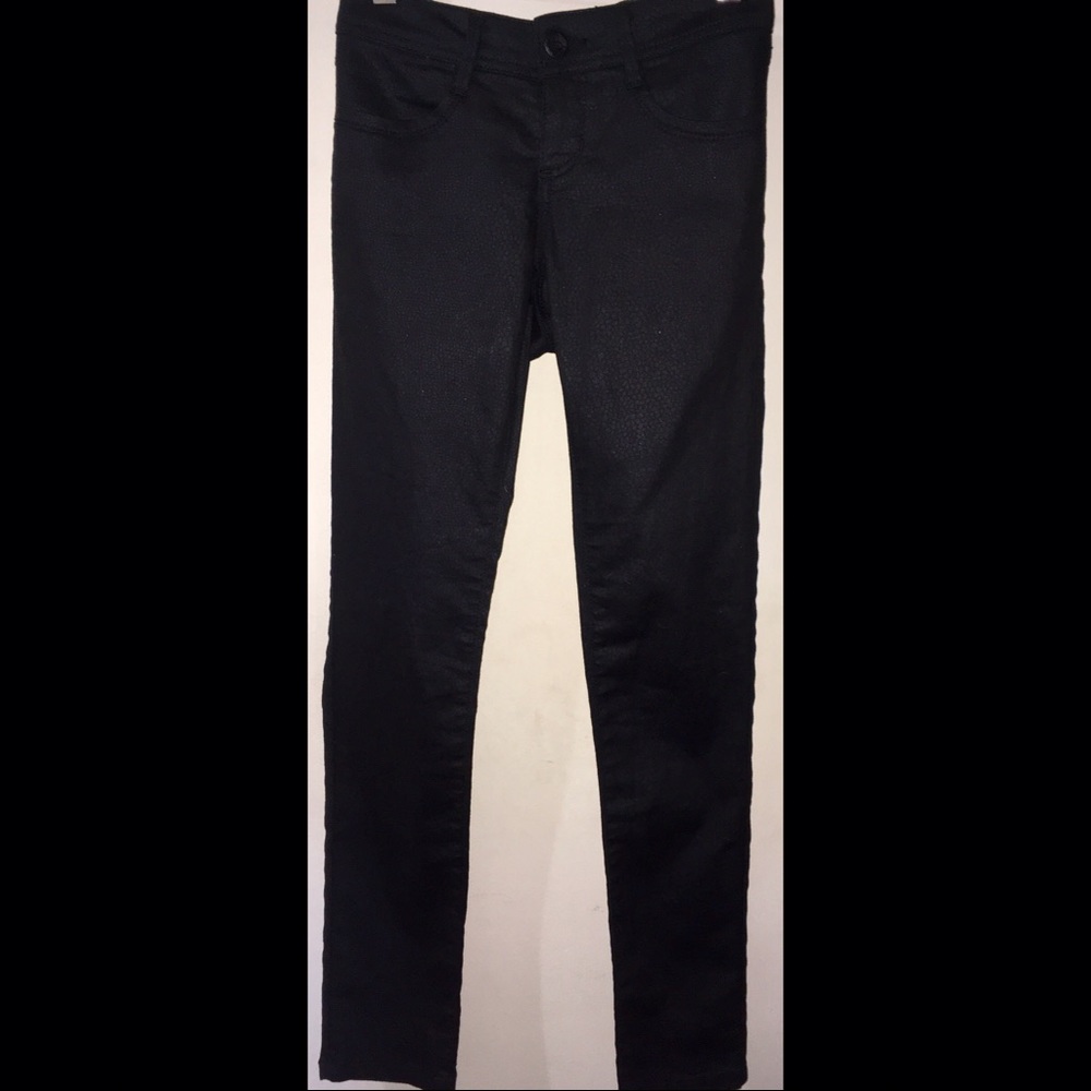 Bebe Black Python-Print Skinny Jeans - Size 25