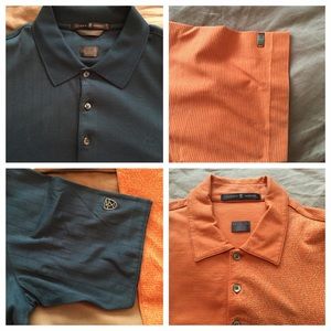 2 Men's Tiger Woods Nike Gold shirts. Unused.