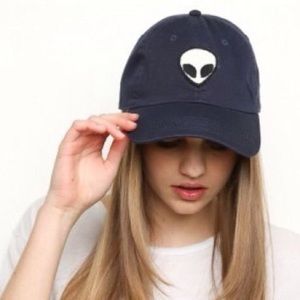 Brandy Melville navy blue alien patch hat
