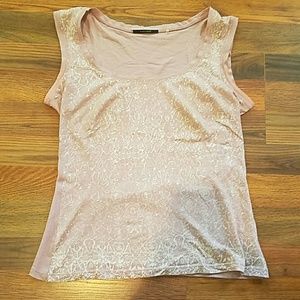 Elie Tahari Lavender Silk Screen Tank Top