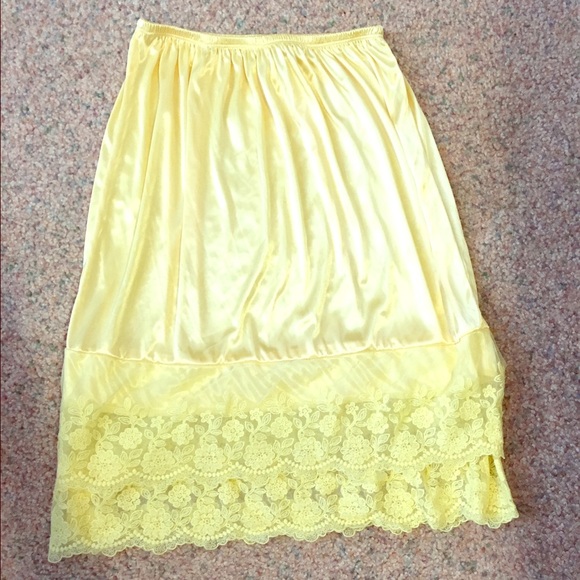 Yellow Lace half slip/skirt extender