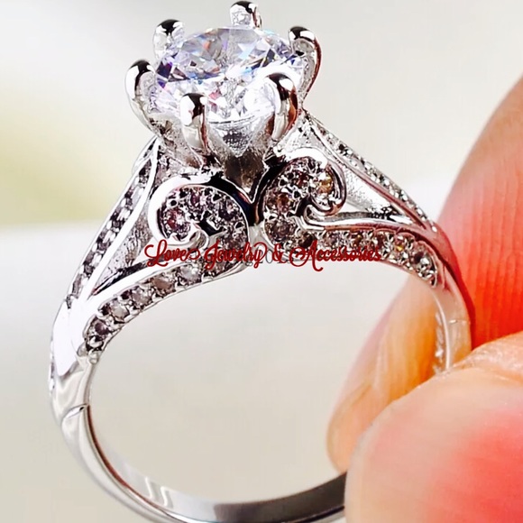 Sale❗️ round cut 6mm CZ white GF Retro Ring - Picture 2 of 3