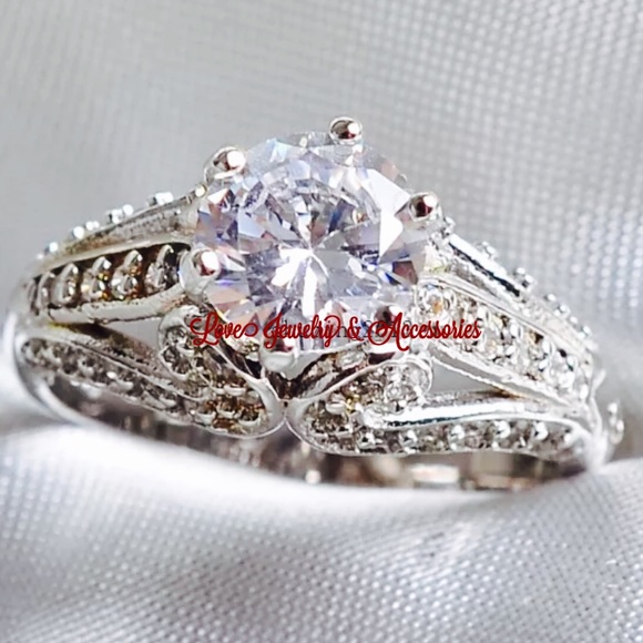 Sale❗️ round cut 6mm CZ white GF Retro Ring - Picture 3 of 3