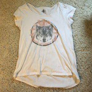 Volcom white shirt with wolf