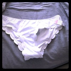 PINK Victoria's Secret Swim - Pink brand white scallop bikini bottom PINK Victoria's Secret Swim - Pink brand white scallop bikini bottom
