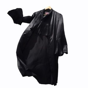 Black silk evening coat