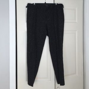 Black speckled ankle dress pants