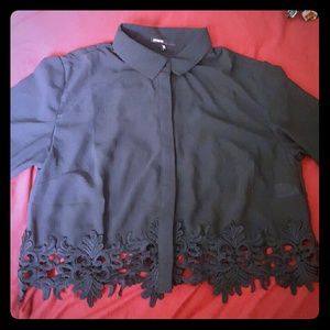 Sheer black crop top