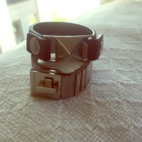 Set of 2 BCBGeneration faux leather bracelets