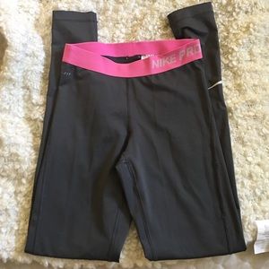 Pink and Grey Nike Long Leggings
