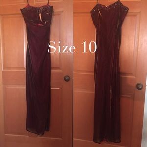 Strapless Burgundy Dress