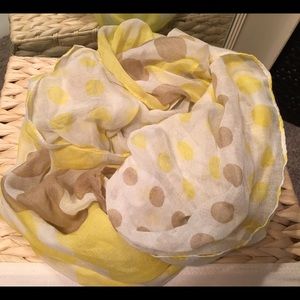 Yellow, light brown and white light weight scarf